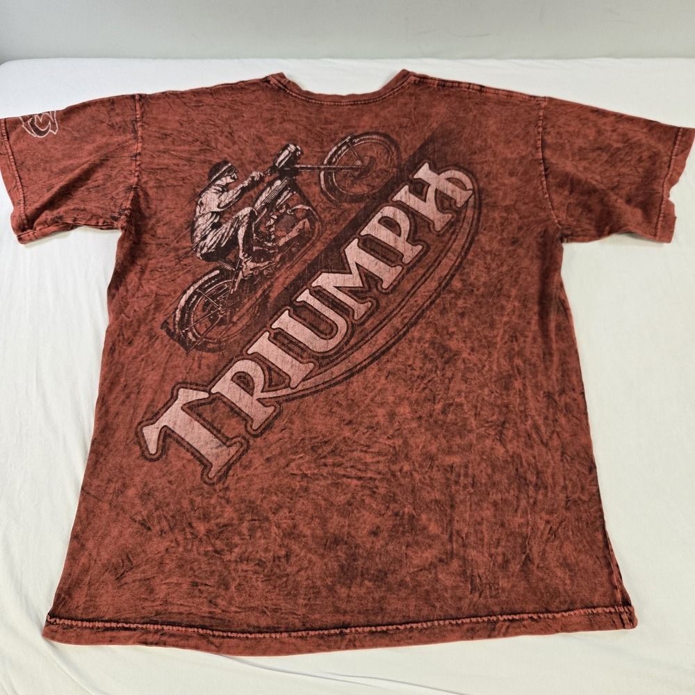 Triumph Motorcycle T-Shirt Mens XL UHL Works Reversible Red And Black - Picture 12 of 12